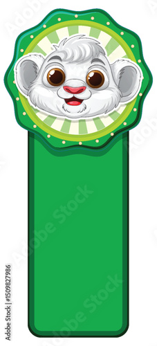 Cute Cartoon Lion Bookmark Design