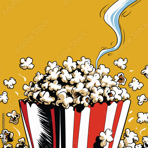 comic style popcorn illustration for graphic design