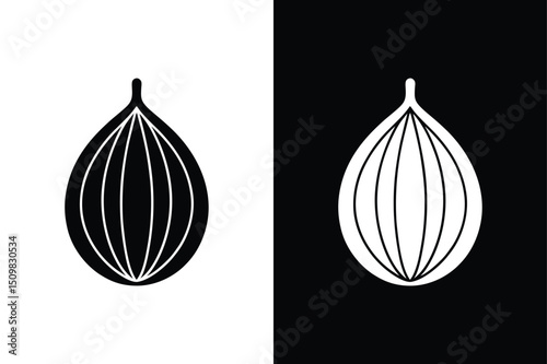 Nutmeg Spice Icon. Bold Vector Symbol for Holiday Herb Design Themes