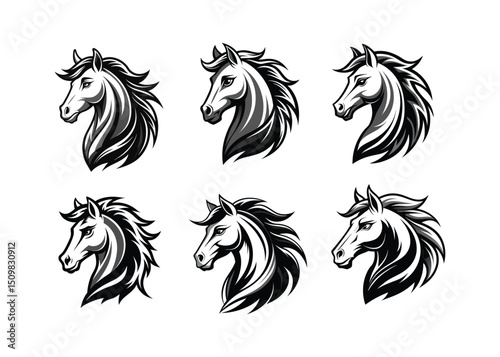 Fierce Horse Head Vector Illustration