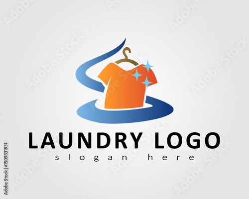 laundry vector logo design concept clean clothes for company