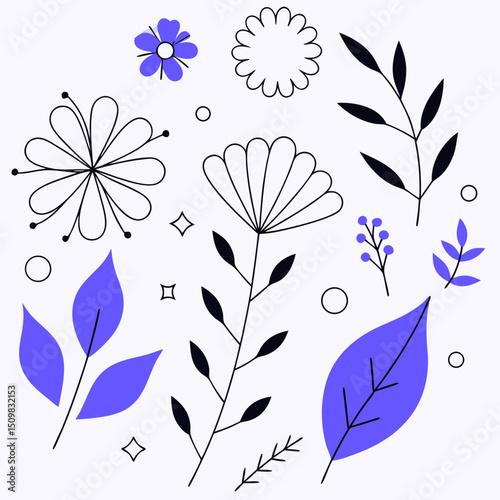 Abstract and surreal doodle vector set – Featuring whimsical clouds, floating eyes, cosmic waves, melting clocks, fragmented faces, mystical symbols, spiral staircases, dancing lines, abstract animals