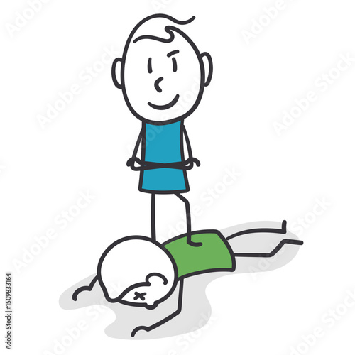 Stickman Bully. A confrontational scene between two man figures.
