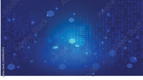 Abstract technology background blue lines and blue dots