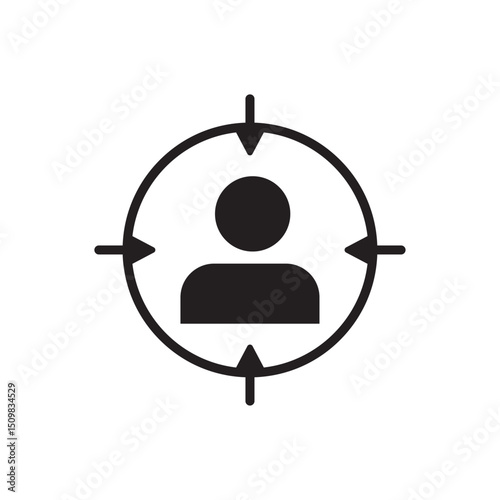 Icon representing user targeting or focus in a graphical user interface design