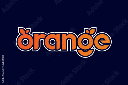 word of orange. modern minimalist . lowercase bold typography , alphabet font vector illustration design