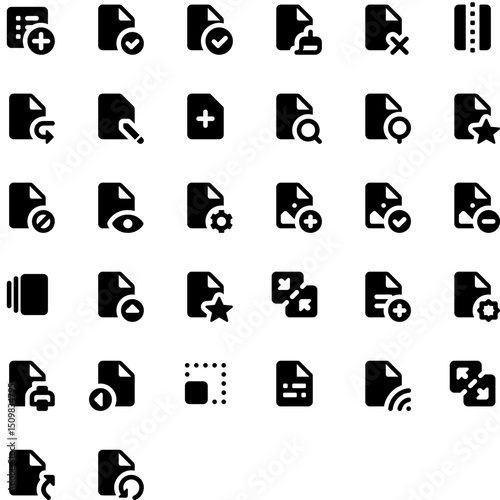 Set of File Operations icons	
