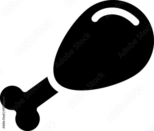 Rounded Filled Drumstick Icon