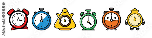 Time, Clock or Alarm Clock Icon Representing Time Management, Scheduling, and Reminders for Digital Interfaces