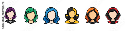 Woman Avatar Icon Representing Female Identity, Profile, and Gender Symbol for Digital Interfaces and Social Platforms