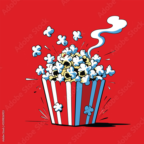 comic style popcorn illustration for graphic design