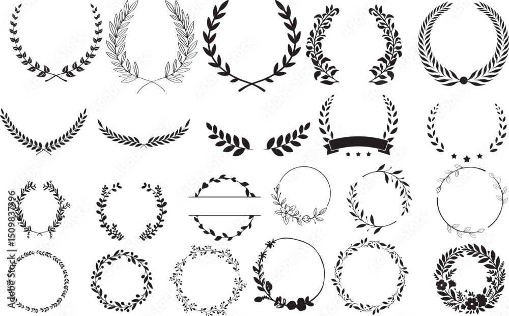 Obraz premium set of laurel wreaths