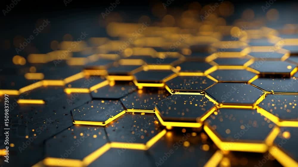 Abstract hexagonal geometric pattern technology background