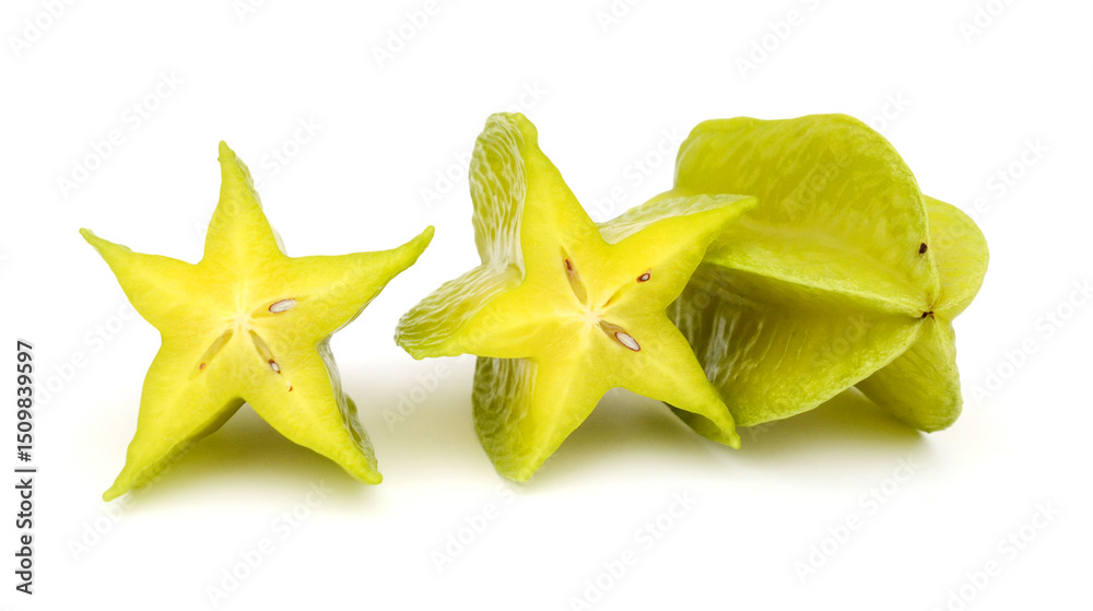 Fototapeta premium Closeup of four carambola slices