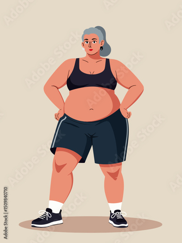 Lifestyle images about plus-size athletes in real workout sessions and older people exercising