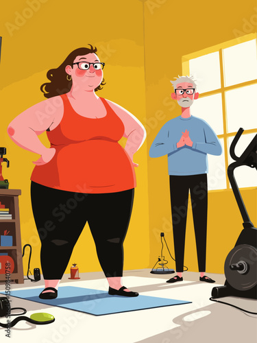 Lifestyle images about plus-size athletes in real workout sessions and older people exercising