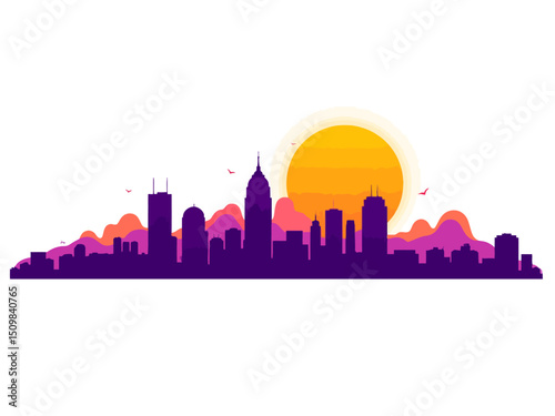  los angles usa skyline silhouette