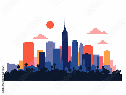  los angles usa skyline silhouette