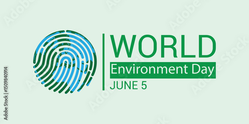 world environment day poster and logo design. finger print globe. abstract vector illustration.