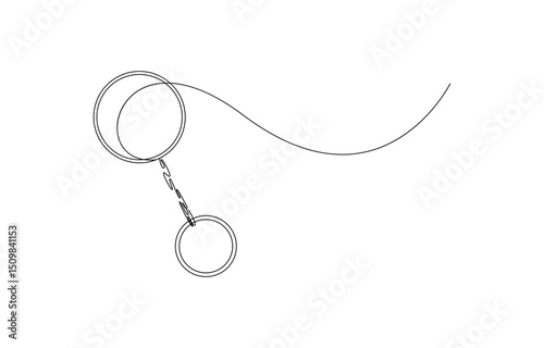 Continuous line drawing Key Chain