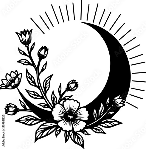 Romantic Couple Under Heart Tree Silhouette vector