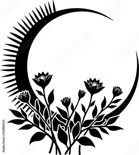 Romantic Couple Under Heart Tree Silhouette vector