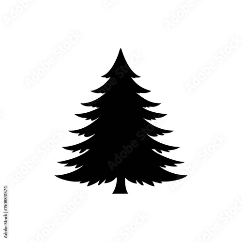 Blue Spruce silhouette, vector silhouette of a tree on a transparent background