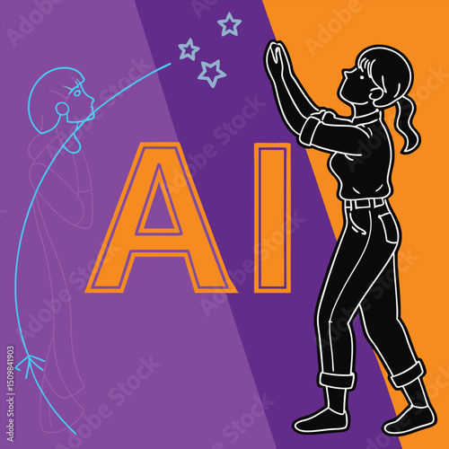 vector illustration of a dancing girl