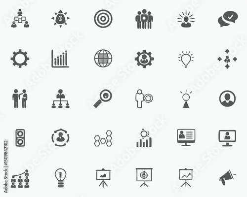Business strategy management icons set vector illustration for web design and mobile application use
