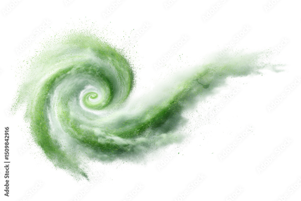Fototapeta premium PNG Green swirling abstract vortex with dynamic motion and vibrant colors