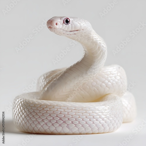 Albino snake coiled reptile pet serpent white animal wildlife exotic nature scales beauty danger cute