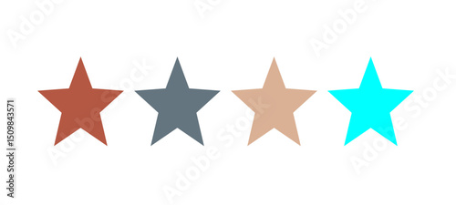 Colourful Stars Rating on White Background