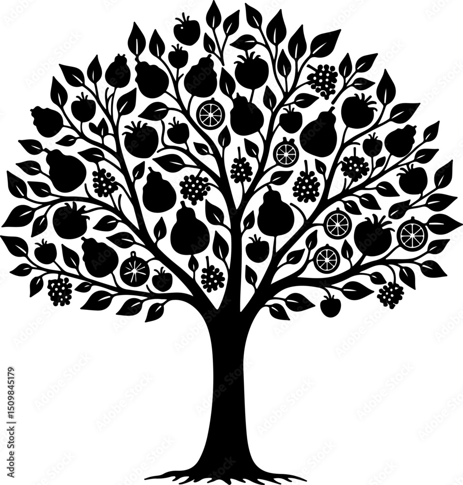 Obraz premium Romantic Heart Tree Couple Under vector design