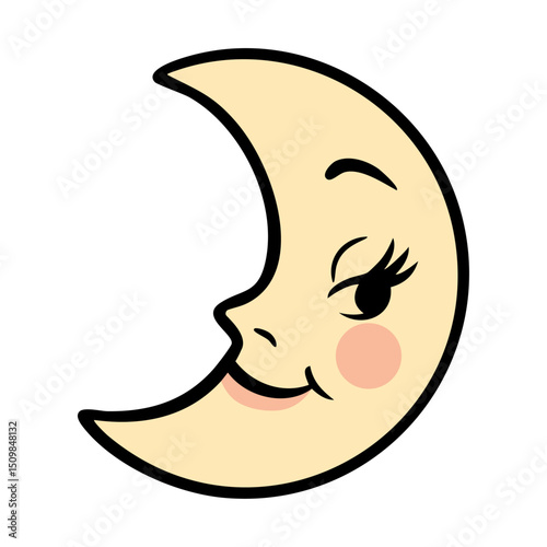 Vintage Crescent Moon
