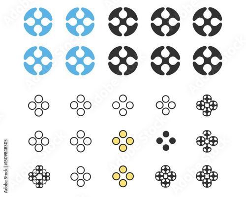 Abstract geometric shapes design elements vector illustration for graphic design and web design projects