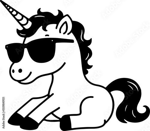 Cute Unicorn Coloring Page