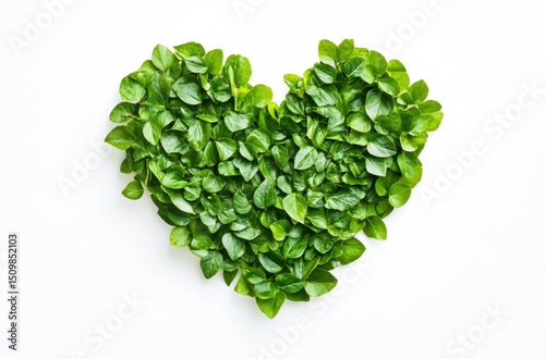 heart made of green leaves