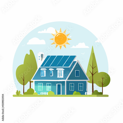 Sustainable Home Design Eco-Friendly House with Solar Panels