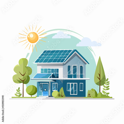 Sustainable Home Design Eco-Friendly House with Solar Panels