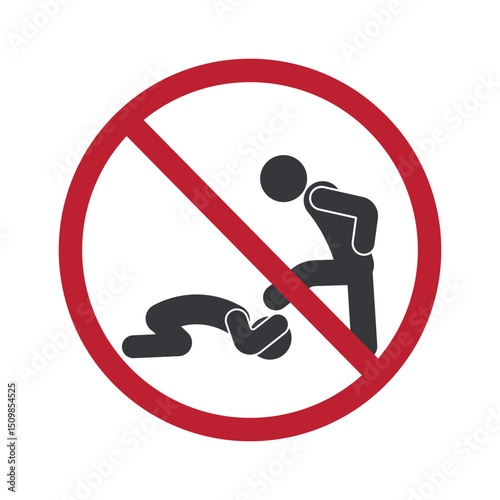 Isolated prohibition do not bullying, no bully zone, for school and children label safety sign 