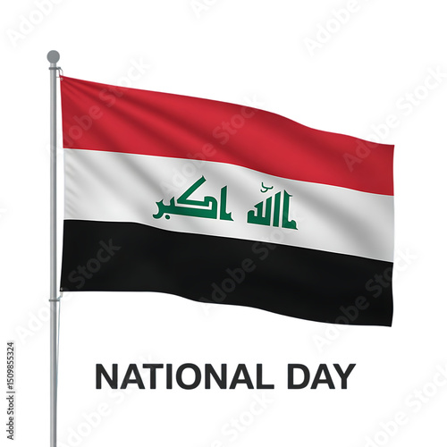 Iraqi flag waving national day celebration
