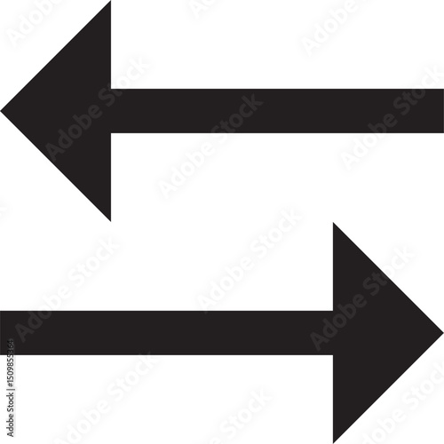 Two black horizontal arrows pointing left and right