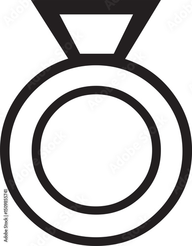 Geometric ring symbol with inverted triangle