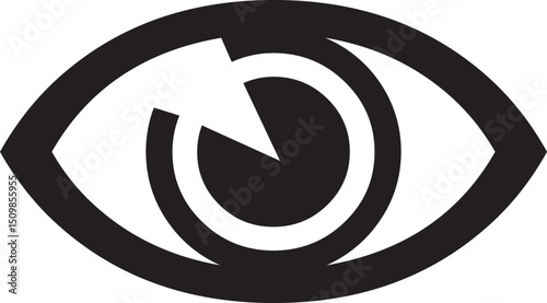Stylized eye icon with bold outline