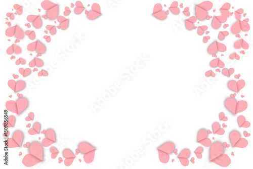 Pink paper cut into a heart shape placed on a transparent background.