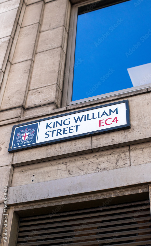 Fototapeta premium King William Street Sign in London