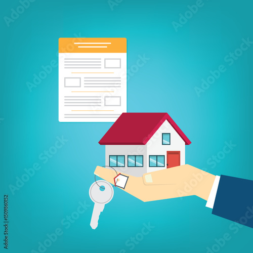 House contract . Buy or rent . Real estate document, mortgage documents.	