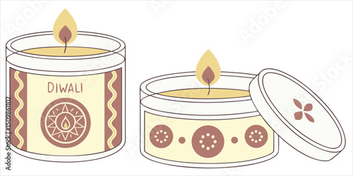 Candle light illustration, festive celebration vector
