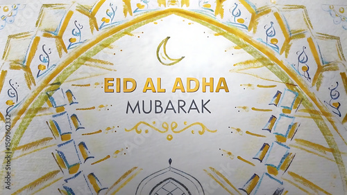 Happy Eid-Al-Adha Mubarak vector template, Eid-Al-Adha greeting card, vector illustration.