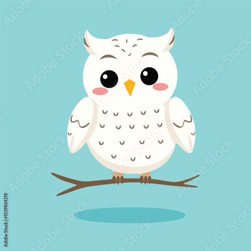 Cute Snow Owl Illustration for Kids Wall Design